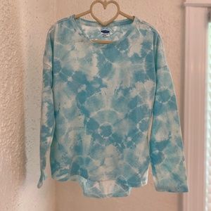 Old Navy girls Tie Dye Softest Tee size 8 blue and white
